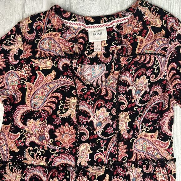 Knox Rose boho dress, paisley print on black, Small - Picture 11 of 11